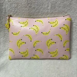 Pink Banana Print Clutch NWOT
